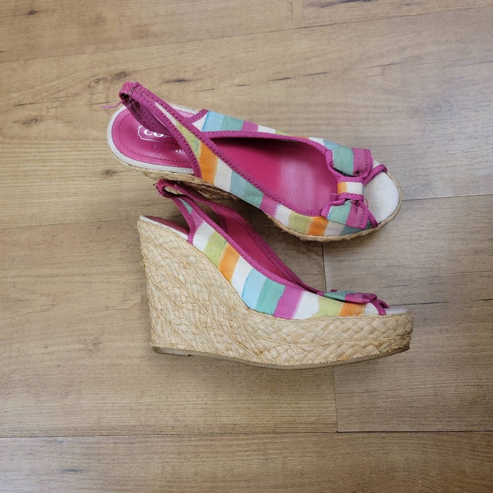 Coach Multicolor 'Grace' Espadrille Platform Wedges - Picture 6 of 12